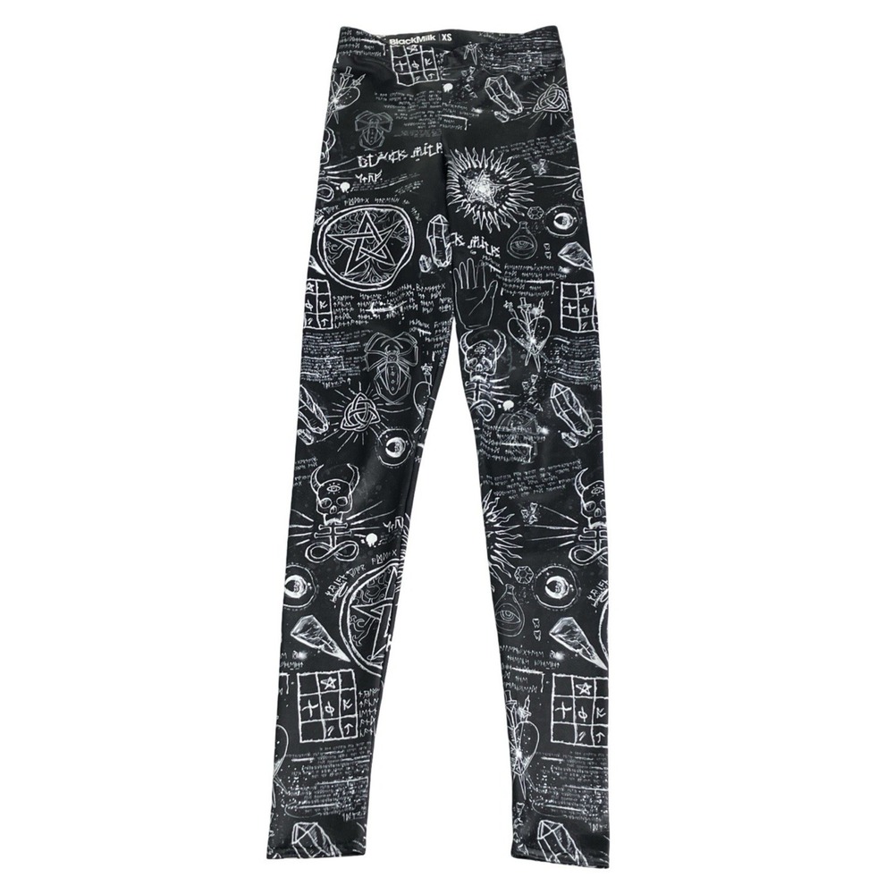 BlackMilk Spellbound Leggings Womens XS Black Witchy Occult Goth Pentagram